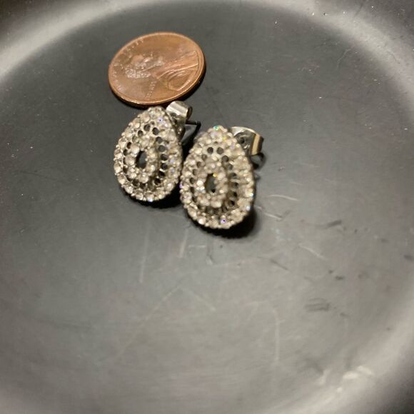 Rhinestone Tear Drop Earrings - Picture 1 of 2